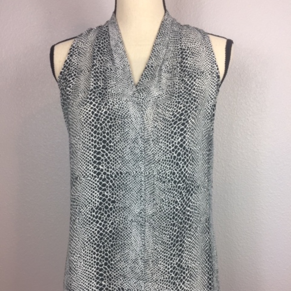 Violet+Claire Sleeveless V-neck Career Top Small